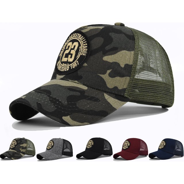 2025 Outdoors New Mesh Breathable Personality Sticker Embroidery Women's BaseballCap Mesh Hat Men's Spring Outdoor Sunscreen Cap