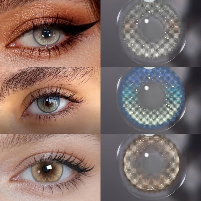 Lalens 14.2mm Colored Contact Lenses Myopia Prescription 1 Pair Half Year Blue Natural Soft Cosmetic Lens For Eye Makeup