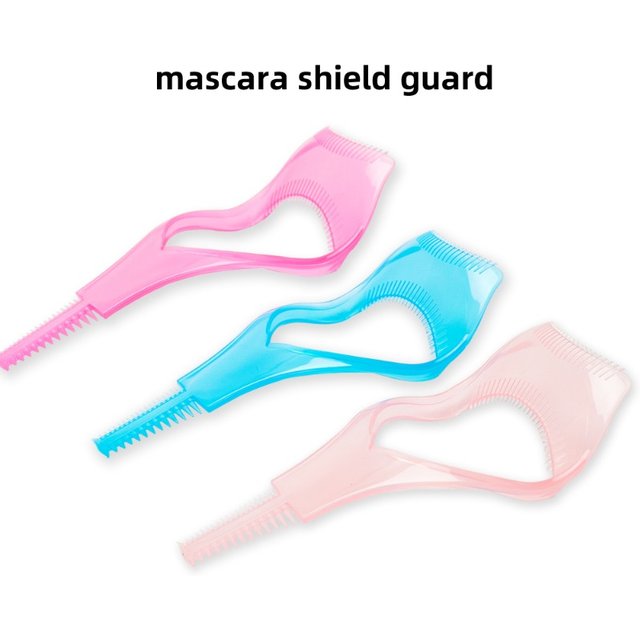 3 in 1 Mascara Applicator Template with Eyelash Curler Guard and Case, Eyeliner Holder, Eyelash Aid, Eyebrow Drawing Tool