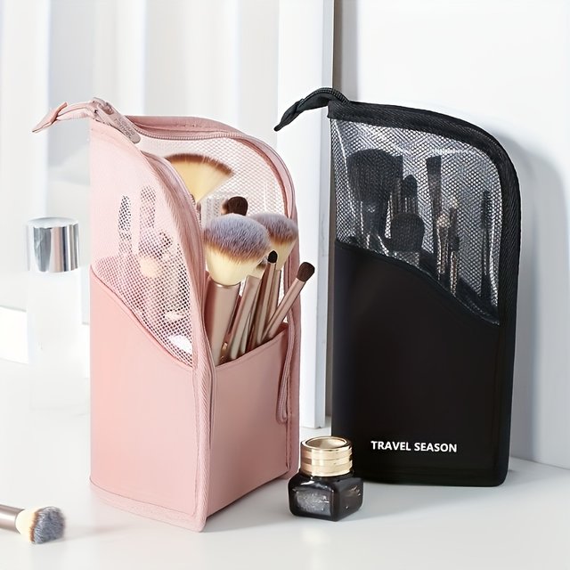 A Spacious Vertical Eyebrow Pencil Case, a Portable Organizer Bag for Makeup, Perfect for women - Easy to Use And Carry.