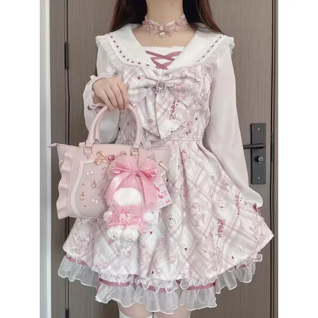 Japanese Lizlisa Lolita Dress 2025 Autumn New Bowknot Bear Perfume Dress Set
