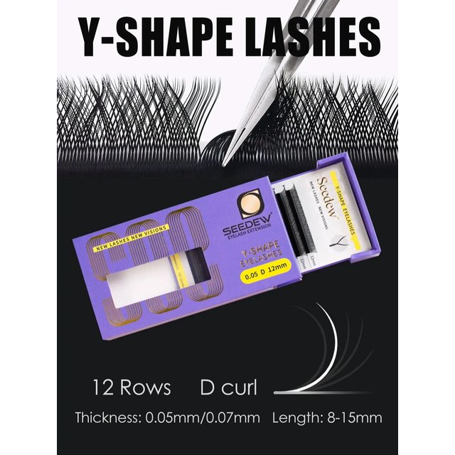 SEEDEW YY Shape Mesh Hand Woven Eyelash Extension Makeup Lashes 0.05/0.07mm C/D Curl