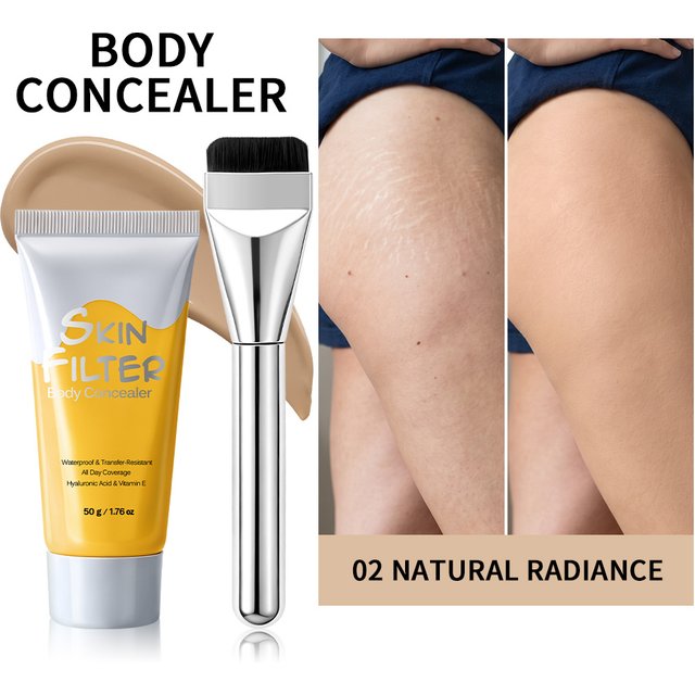 50ml Body Concealer Full Coverage Tattoo Cover Up Waterproof Hyaluronic Acid Hydrating Cover Scars Spots Veins Birthmarks Makeup