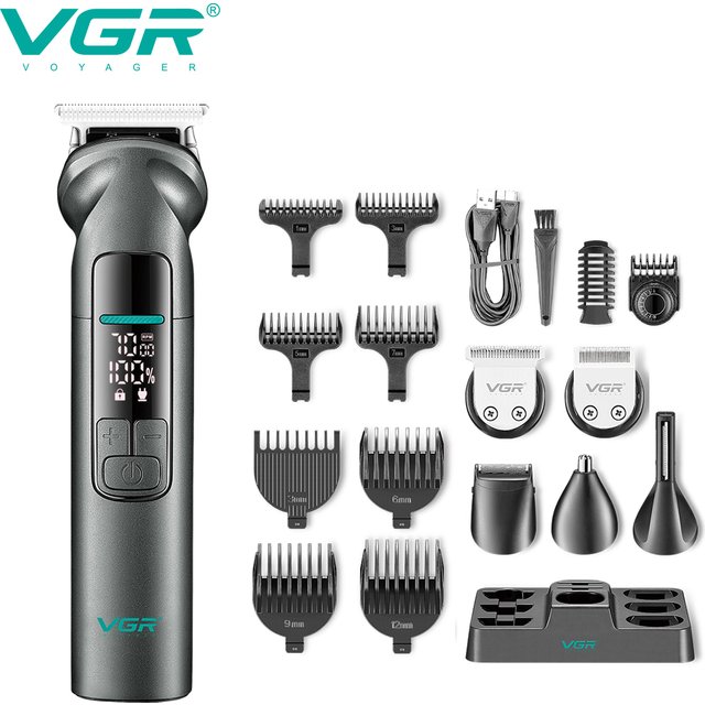 VGR 6-in-1 Multi functional Hair Trimming Set Men's Hair Clipper Shaver Ear and Nose Hair Private Hair Removal Device V-096