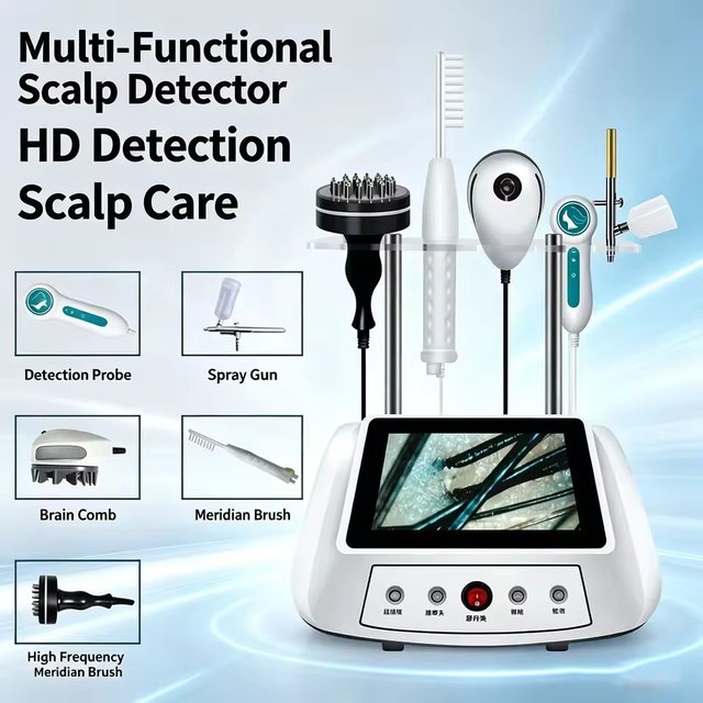 5-in-1 High-Frequency Scalp Care Machine, Scalp Analyzer, Physical Therapy Device, Anti Hair Loss Scalp Massager, Hair Care Cent
