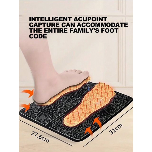 2026 Foot Massager for Relaxation, Automatic Pulse Foot Massage Pad with Heat, Soothing Foot Care Mat for Home Use