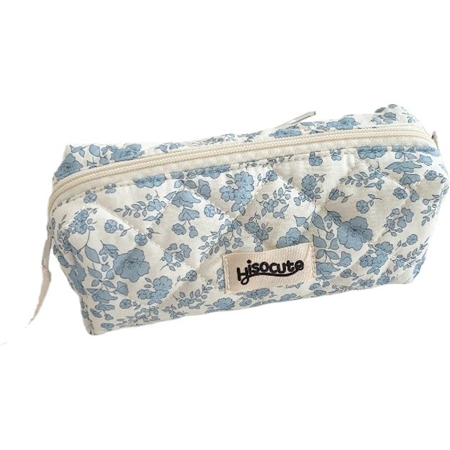 Stationary Storage Bag Writting Pen Case Makeup Pouch Ins Simple Bow Pencil Case for Student Cotton