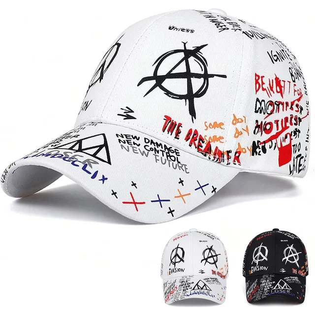 Unisex Colorful Eye Graffiti Print Baseball Caps Spring Autumn Outdoor Sunscreen Hat Adjustable Casual Trucker Hats