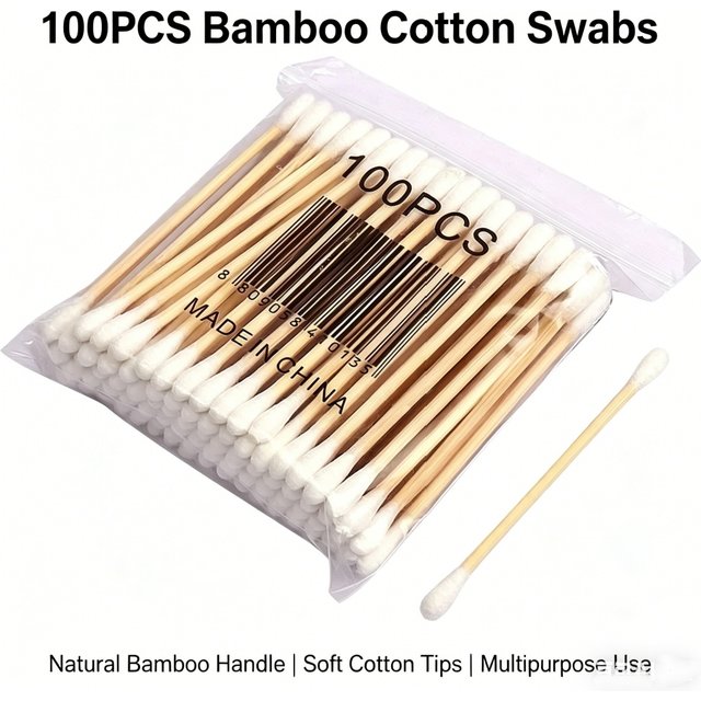 100/500/1000pcs Double-Headed Wood Cotton Swabs for Nose & Ear Cleaning Women's Makeup Tools Lipstick Remover Cotton Tip Sticks