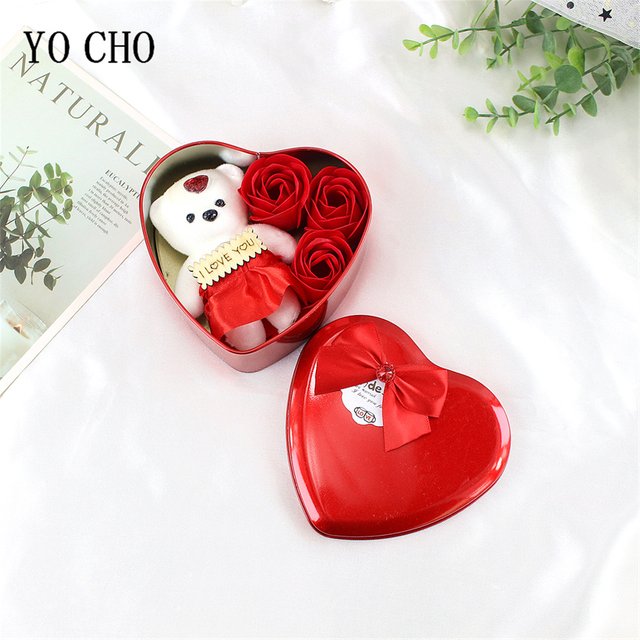 Boîte-cadeau parfumée en forme de cœur, pétale de corps, fleur de rose, Regina, poubelle, ours, fête de Léon, décoration de mariage, savoir, mariage, nouvel an