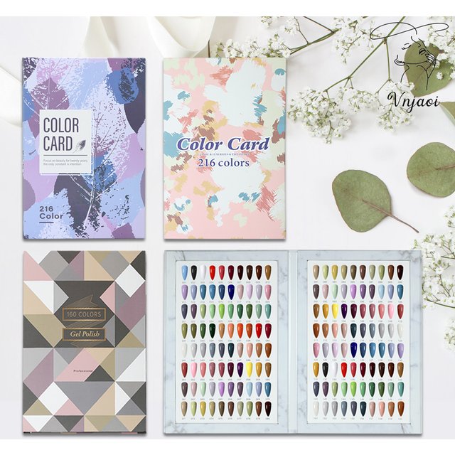 160/180/216 Colors Fake Nails Tips Display Book Nail Polish Storage Book Nail Styles Showing Book with 240PCS Fake Nails Tools