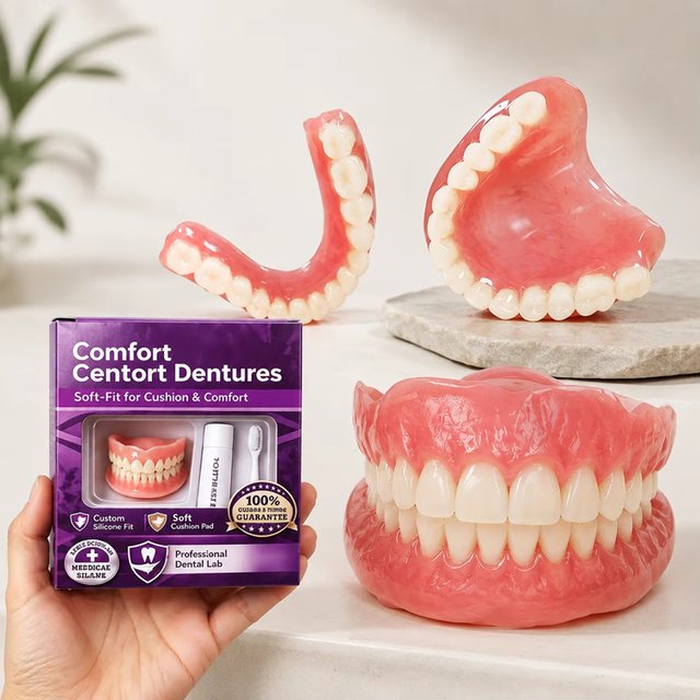 False Teeth Adult Full Set Silicone Dentures Natural Upper Lower Soft Comfort Fit Instant Smile Oral Cosmetic Accessories