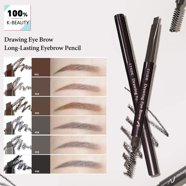 ETUDE Drawing Eye Brow,Brow Pencil,Natural Soft-Finish,Luxury Makeup,Beginner-Friendly Brow Pencil,Korean Cosmetic,Korean Makeup