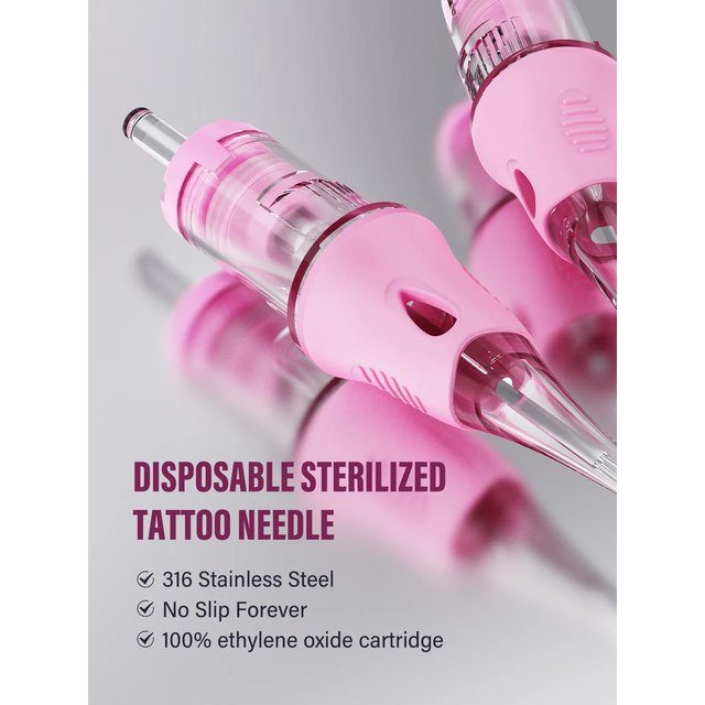 10PCS Universal Permanent Makeup Needles Tattoo Cartridge Round Liner Sterilized Safety Needles For Tattoo Machine For Eyebrow