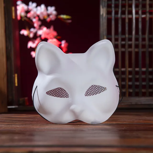 Masque blanc vierge masque de mascarade fête d'halloween bricolage maille fil yeux renards peint à la main Anime chat masque livraison directe