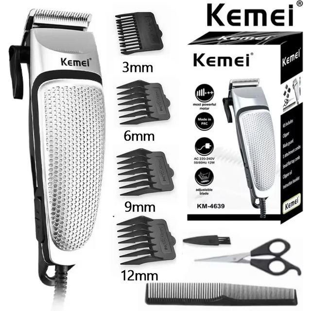 Kemei KM-4639 Electric Clipper Hair Clippers Professional Trimmer Household Low Noise Beard Machine Personal Care Haircut Tool
