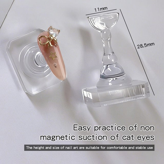 KANIU Magnetic Nail Holder With Stand Nails Practice for Display Press on Manicure Nail Polish Holder Nail Tips Reusable Tool