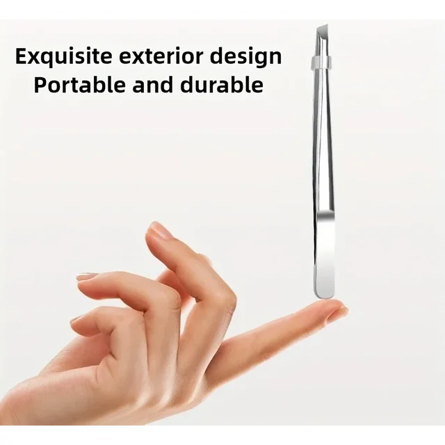 Professional Stainless Steel Tweezers for Eyebrows & Facial Hair Precision Tip Non-Slip Grip Eyebrow, Beard, Mustache Trimming