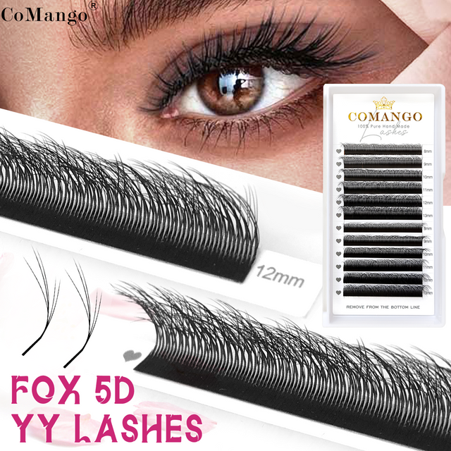 fox 5D YY extension de cils 8-13Mix new style matte black natural fox lashes high quality make-up eyelashes