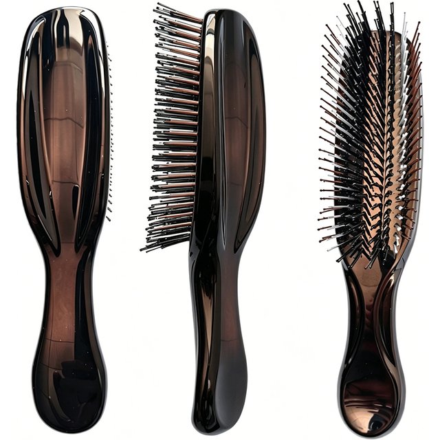 Japanese Premium Rose Gold Shampoo Brush Scalp Massager Wet Detangling Hair Cleaning Comb for Hair Care