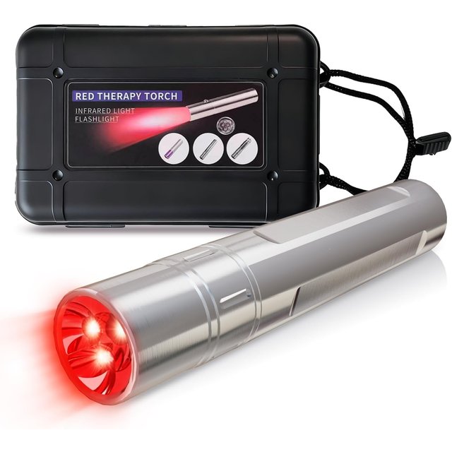 630+660+850nm Handheld Red Light Therapy Device Infrared Lamp Torch Improve Joint and Muscle Pain for Whole Body and Facial Care