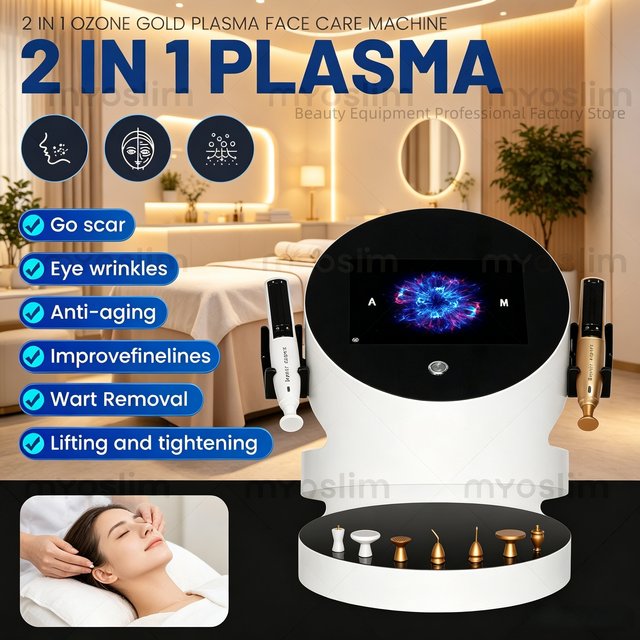 Professional 2 in 1 Ozone Gold Plasma Pen Salon Use Facial Lift Therapy Freckles Melasma Removal Skin Rejuvenation Device