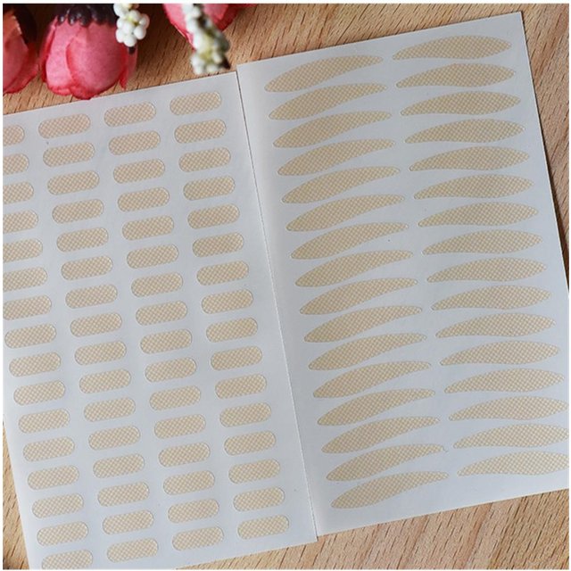 Eyelid Waterproof Fiber Stickers 10Sheets Lace Self-Adhesive Invisible Double Eyelid Tape Women Make Up Eyelid Stickers