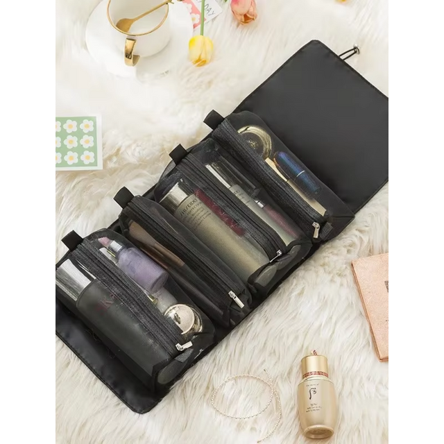 Detachable Cosmetic Bag Portable Large Capacity 4 in 1 Makeup Bags Portable Folding Travel Cosmetics Storage Toiletry Bag