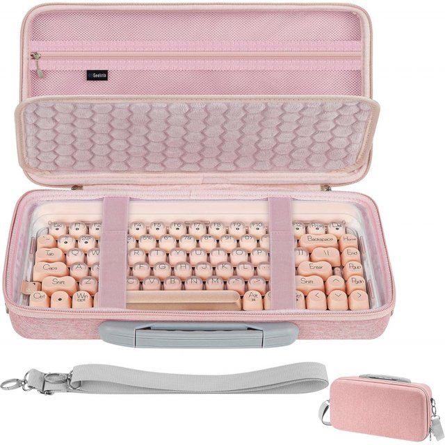 Sac pour clavier Geekria compatible avec LOFREE DOT Foundation75%/Lipstick Elegant84, étui pour clavier d'ordinateur de voyage YUNZII C75 (rose)