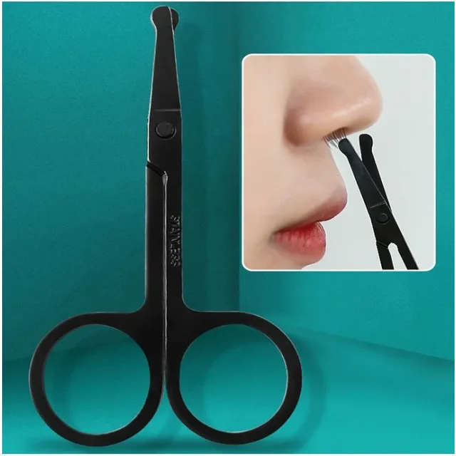 Round Tip Nose Scissors Nose Hair Cutting Nose Scissors Man Facial Hair Eyebrow Scissors BMJ01