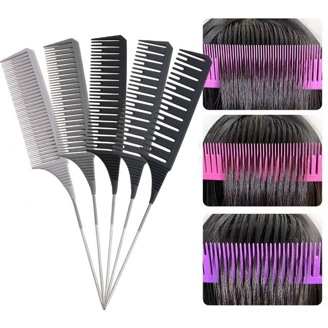 3/5Pcs/Set Hairbrush Highlight Dyeing Comb Hairstylist Dye Hair Pointed Combs Hair Salon Hairdressing Brush Styling Tools Y0606