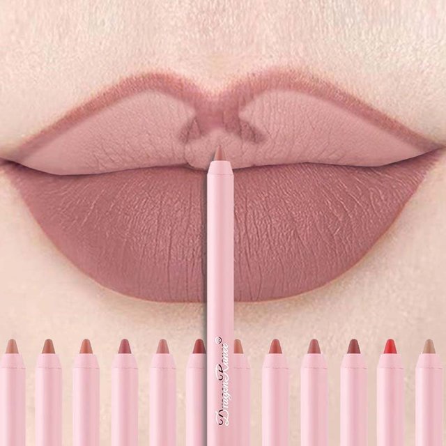 12 Colors Matte Lip Liner Pencil Waterproof Plumping Stain Lipstick Nude Pink Lip Liner Pen Outline The Lips Contouring Makeup