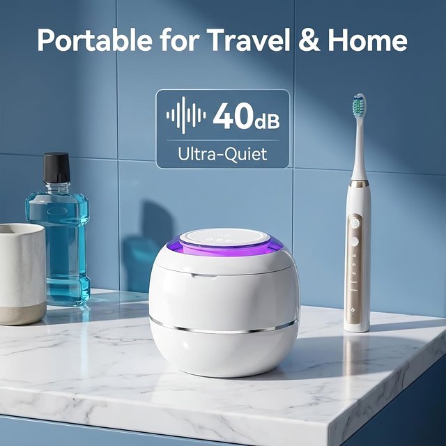 2026 New Upgrade Ultrasonic Retainer Cleaner Machine, White, 42KHZ Dental Cleaning Pod For Denture, Toothbrush Heads,Jewelry