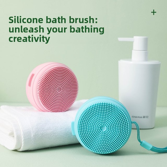 Portable Bathing Brush Hanging Bath Body Scrubber Soap Case Silicone Bathing Brush Massage Bath Brush Hair Tactile Brush