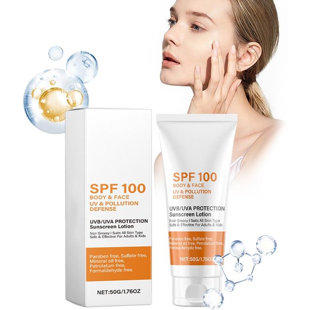 SPF 100+ Sunscreen Face Body Protector Sunblock Cream Centella Repair UV Isolation Anti-Aging Sensitive Skin Care 50g
