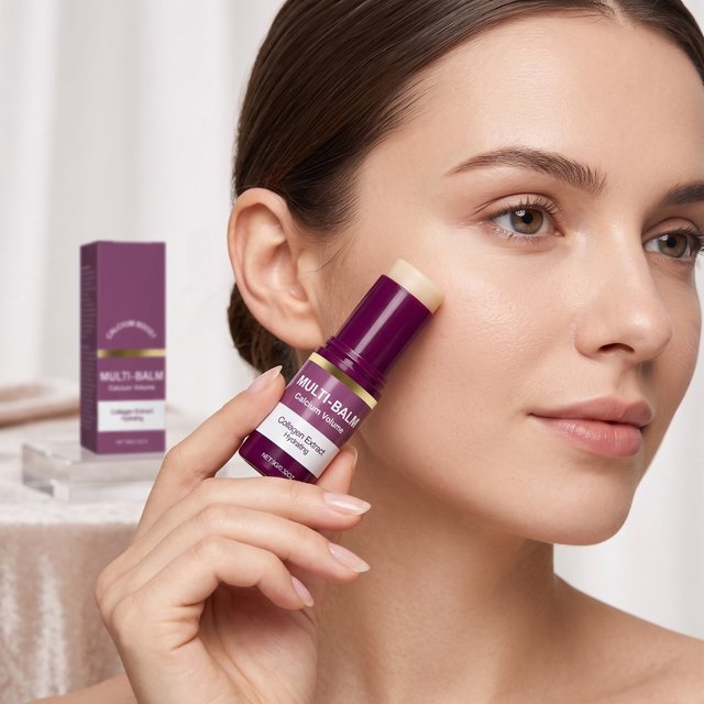 Calcium Multi Balm Stick Collagen Infused Skin Stick Hydrating Brightening Face Neck Moisturizer Portable Facial Care For Ladies