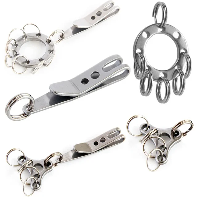 Clip de sac EDC avec porte-clés mousqueton, outil Quicklink extérieur en acier inoxydable,
