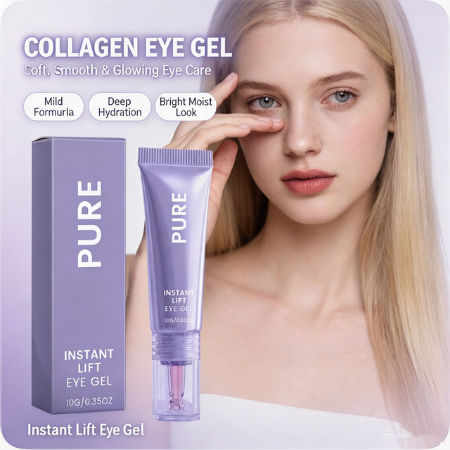 PURE Instant Lift Collagen Eye Gel Cream, Anti-Wrinkle Reduce Fine Lines Fade Dark Circles, Hydrating Smoothing Firming Skincare