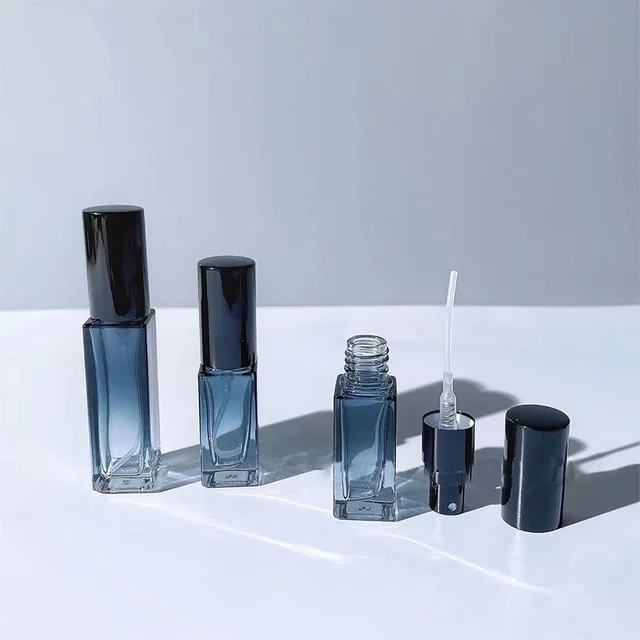 Flacon pulvérisateur de parfum de haute qualité, 5ml, 10ml, 20ml, bleu dégradé, flacon de parfum de voyage, flacon pulvérisateur rechargeable pour cosmétiques, 1 pièce/3 pièces