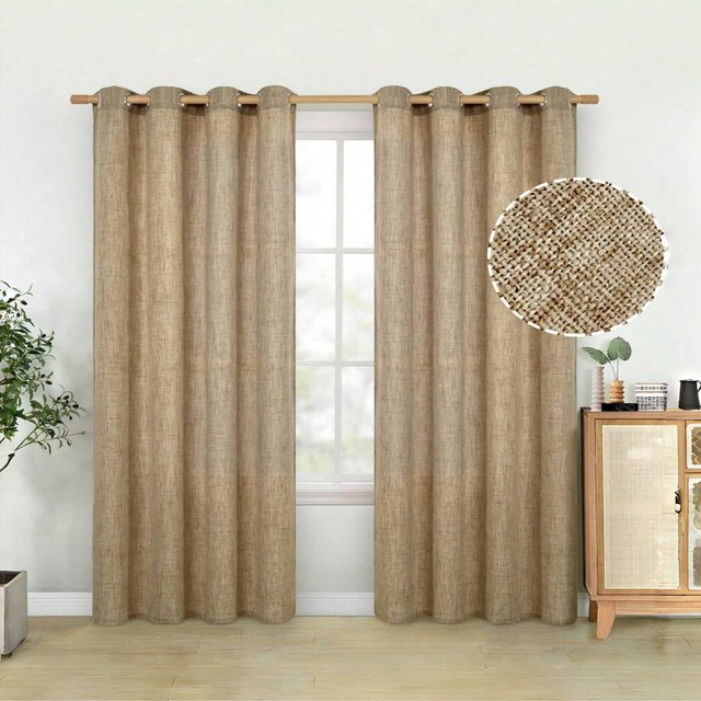 1pc Japanese style linen curtains semi blackout curtains privacy windows living rooms balcony bedrooms window screens sunscreen