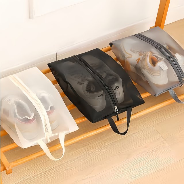 1pc Foldable Breathable Mesh Shoe Bags -Large Capacity Shoe Organizer for Gym, Travel, Beach, Makeup & Toiletries Storage