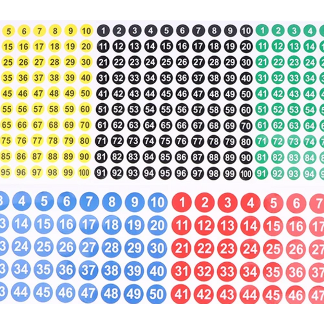 5 Sheets Number Stickers 1-100 Label Number Sticker For Diy Craft Nail Polish Glue Bottle Scrapbooking Diary Stationery