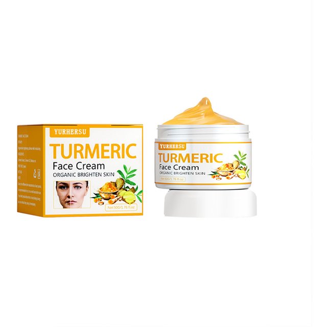 Anti Acne Turmeric Cream, Fades Scars & Dark Spots, for Oily and Dull Skin, Brightening Turmeric Face Care Treatment, 50ml