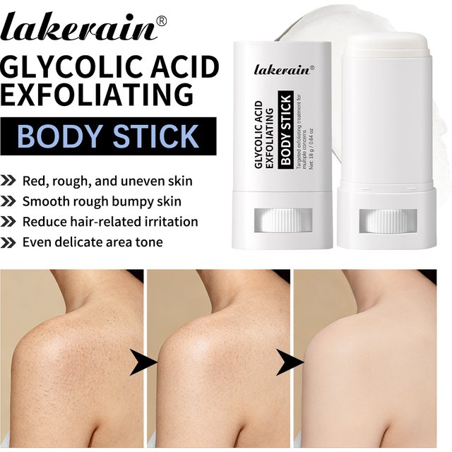Lakerain Exfoliating Body Stick Multiple Glycolic Acid Cleaning Long-lasting Moisturizing Nourishing Smoothing Skin Care