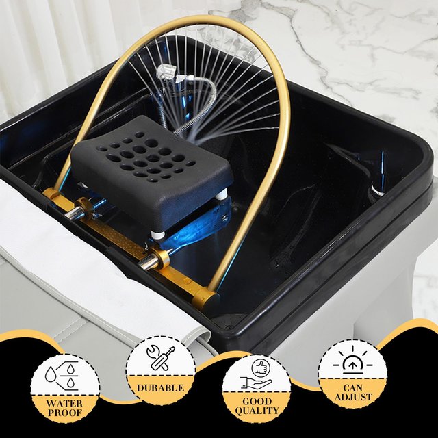 Shampoo Basin Equipment Head Therapy Water Circulation Accessories Shampoo Bed Barber Shop Spa Basin Shower Rack With Pillow