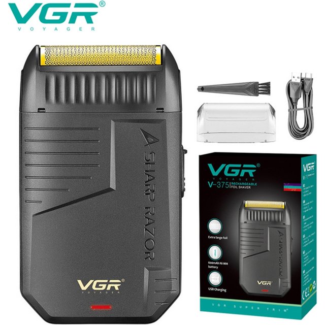 VGR Single Blade Shaver Electric Razor Shaving Machine Rechargeable Beard Trimmer Rechargeable Foil Shaver for men V-375