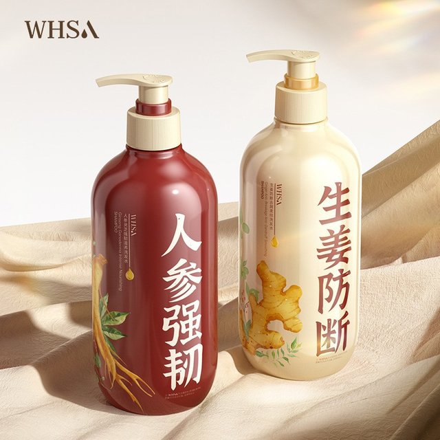 500ml Ginseng Ganoderma Lucidum gingembre riz eau de lavage shampooing souple nettoyage en profondeur moelleux rafraîchissant Anti-perte