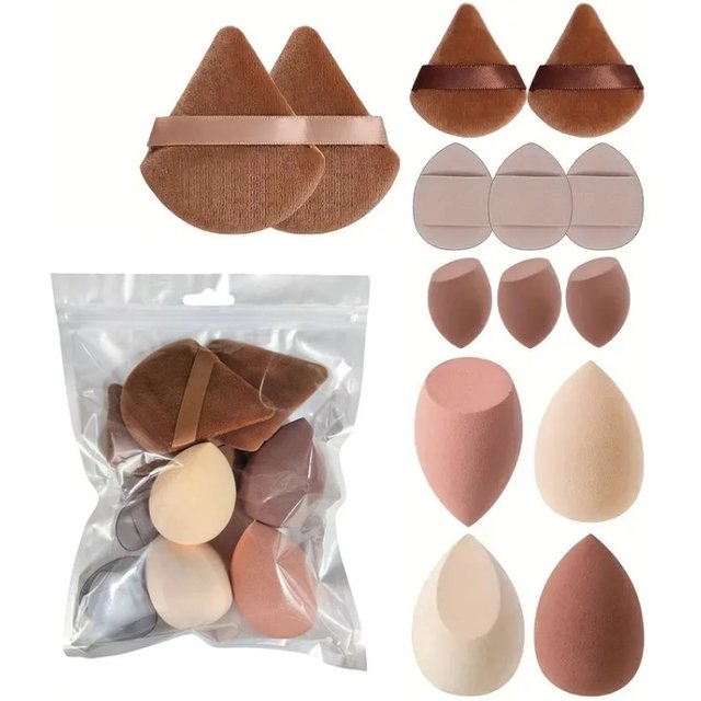 14Pcs Makeup Sponge Set Beauty Sponges Blender Triangel Powder Puff Mini Make Up Sponges For Liquid Foundation Concealer Cream