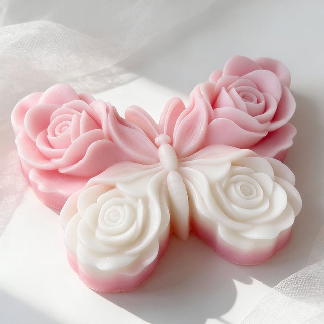 Moule en silicone créatif en forme de rose, de fleur et de papillon, pour bougies parfumées faites à la main, moule en résine de gypse, moules de cuisson DIY pour chocolat et biscuits