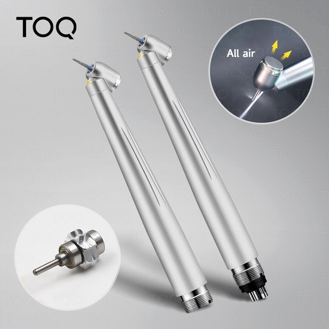 TOQ 45-Degree LED High Speed Dental Handpiece Back Cap Exhaust Desig With Single Water Spray For Dental Clinic Tooth Oral Care